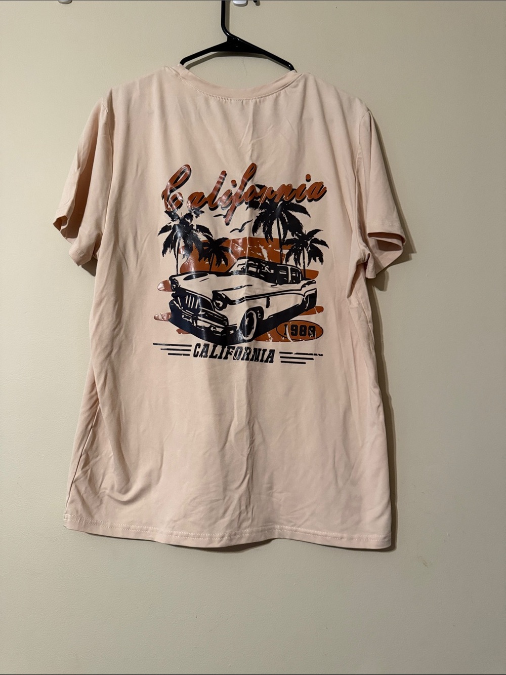 SHEIN California Graphic Tee - Beige Vintage Car Print